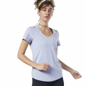 Koszulki Damskie Reebok Workout Ready Speedwick Głęboka Niebieskie PL 86ZTWMX